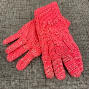 Girls pink and silver gloves